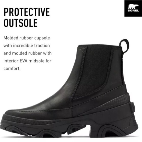 SOREL / Brex-Chelsea / Rainy Day /  Boots / Waterproof / Black / Size 9 - Picture 5 of 10